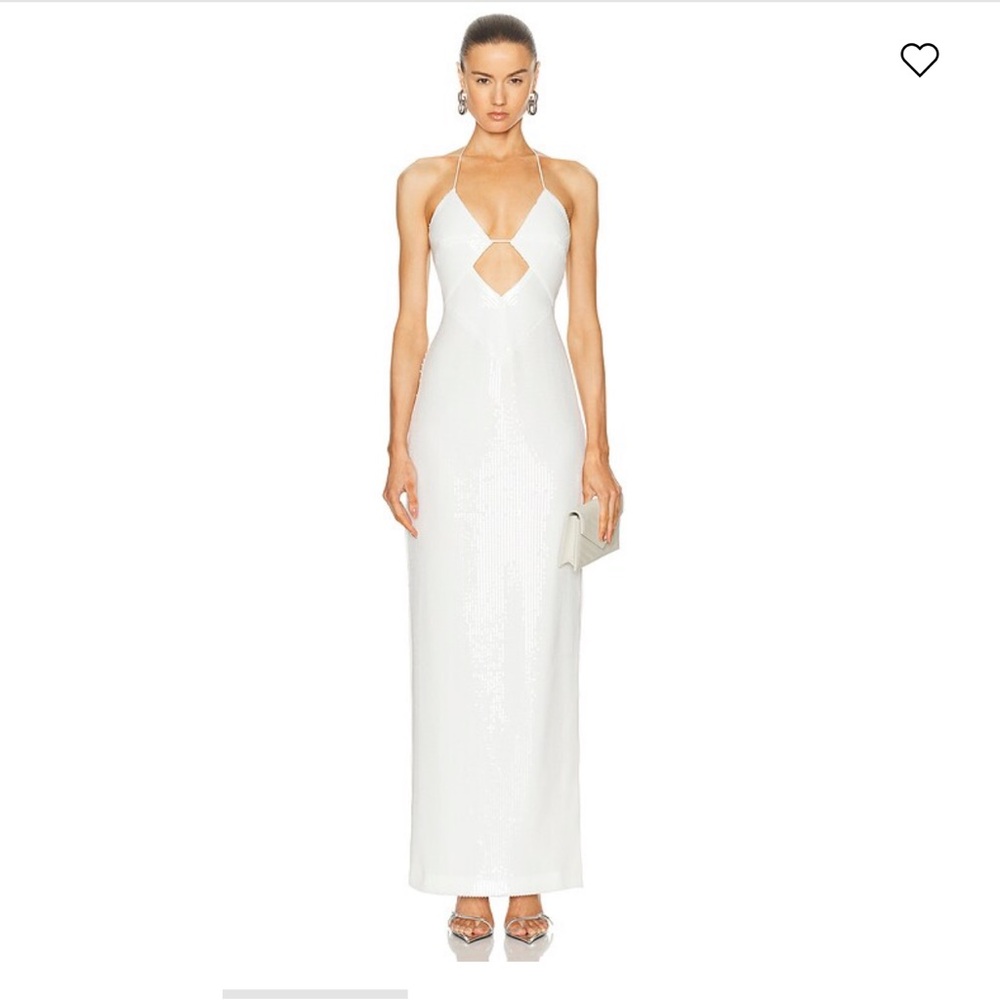 Galvan London Brand New Kite Dress in White Sequin